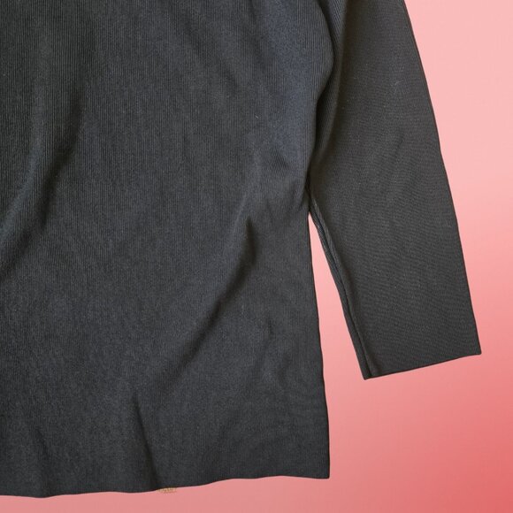 Y2K Black Beaded Sequin Sweater Size XL Floral Rose Design Whimsigoth - Picture 7 of 7